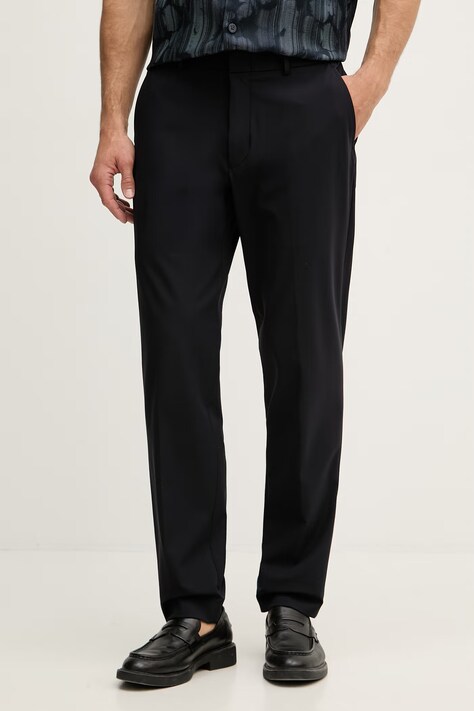 Michael Kors spodnie garniturowe męskie granatowe regular waist MK0SP01127