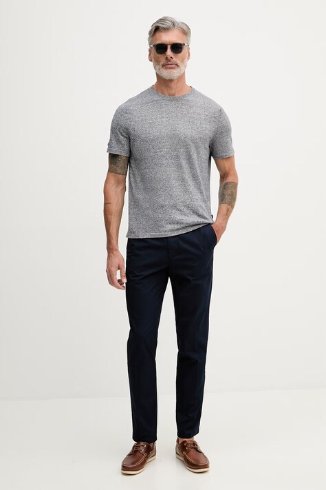 United Colors of Benetton spodnie męskie bawełniane granatowe regular waist 4W3LUF05I