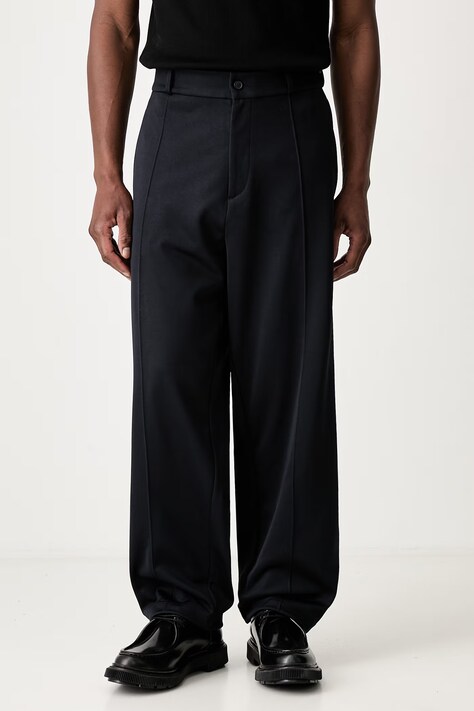 Fred Perry Spodnie regular męskie z bawełną granatowe regular waist T2304