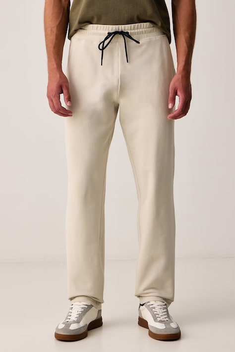 Aeronautica Militare Spodnie dresowe męskie bawełniane z elastanem beżowe regular waist PF1025UF00674