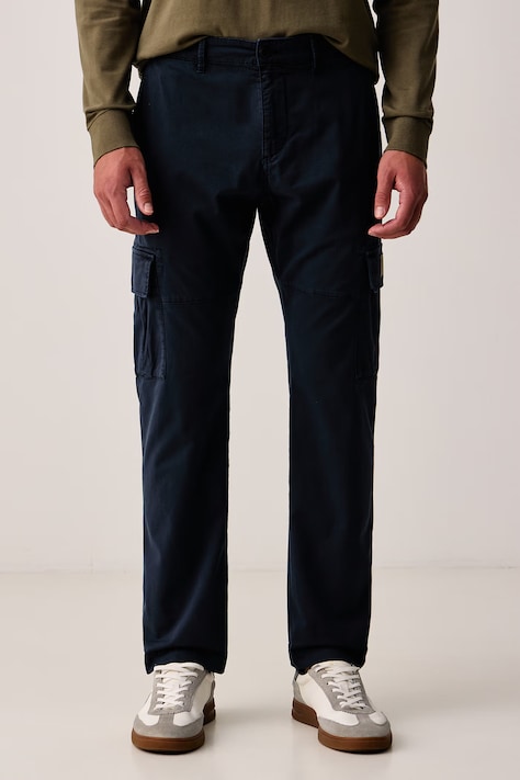 Aeronautica Militare Spodnie cargo męskie bawełniane z elastanem granatowe regular waist PA1719UCT04332