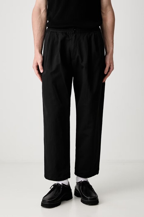 Neighborhood spodnie z bawełną męskie czarne regular waist 261ZANH.PTM10