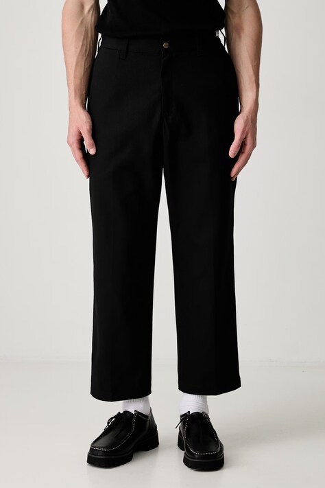 Neighborhood spodnie z bawełną męskie czarne regular waist 261ZANH.PTM01
