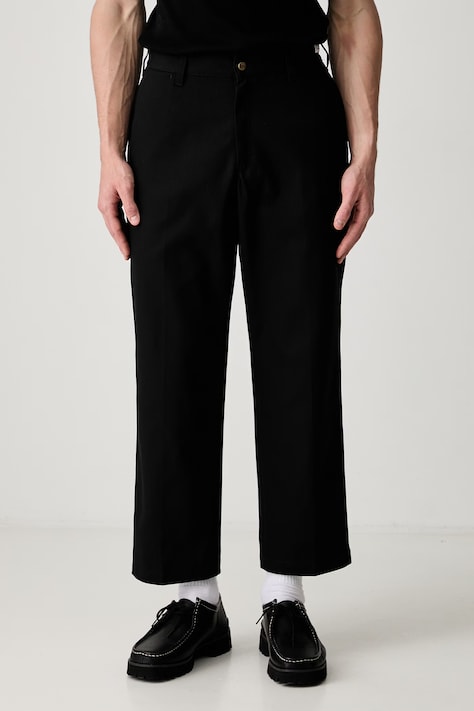 Neighborhood spodnie z bawełną męskie czarne regular waist 261ZANH.PTM01