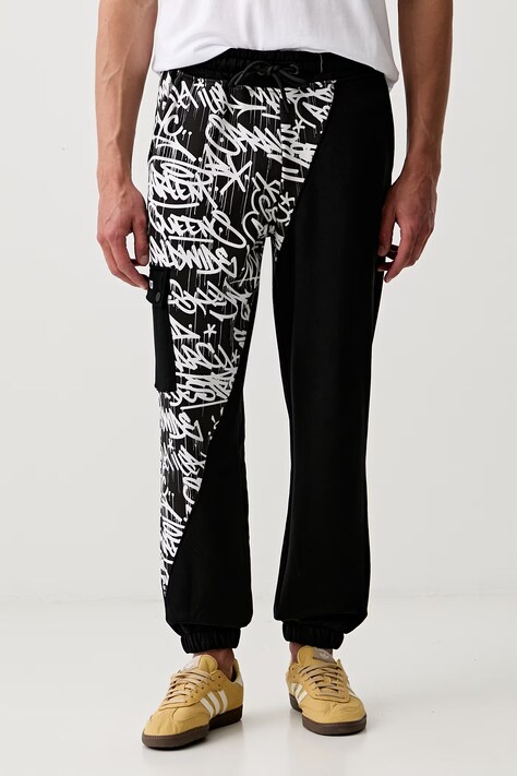 Sprayground spodnie dresowe męskie bawełniane czarne regular waist SP615TAG