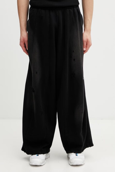 Needles pantaloni da tuta in cotone da uomo neri regular waist SX432