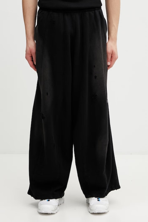 Needles pantaloni da tuta in cotone da uomo neri regular waist SX432