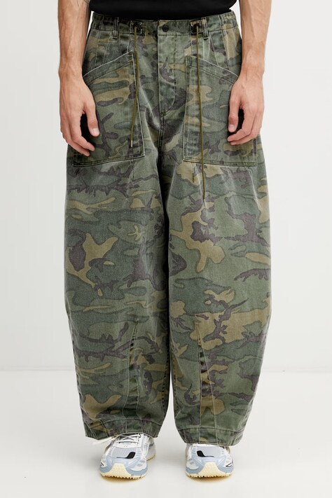 Needles jeansy relaxed fit męskie zielone SX144