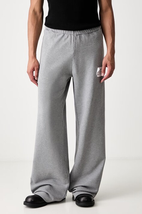 MM6 Maison Margiela spodnie dresowe bawełniane męskie szare regular waist SH2KA0068.S25337
