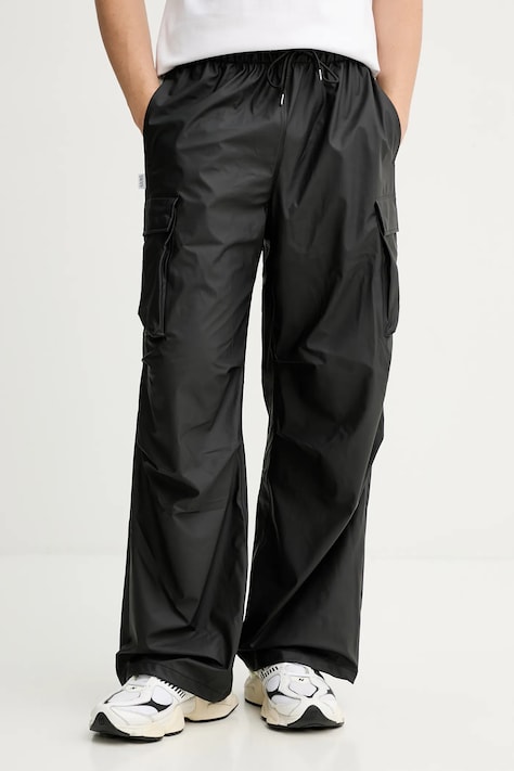 Rains spodnie dresowe 18310 Pocket Rain Pants Wide W3 kolor czarny gładkie 18310
