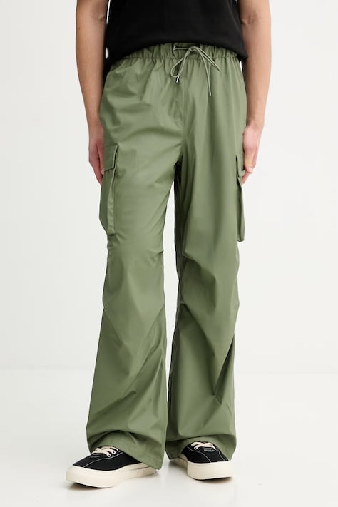 Rains pantaloni de trening 18310 Pocket Rain Pants Wide W3 culoarea verde, uni, 18310
