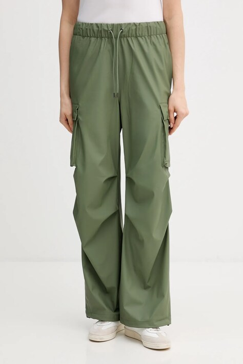 Tepláky Rains 18310 Pocket Rain Pants Wide W3 zelená farba, jednofarebná, 18310