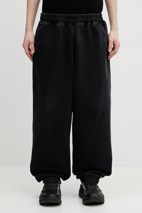 VETEMENTS spodnie dresowe bawełniane Biker Cross Logo kolor czarny gładkie ME76SP160B