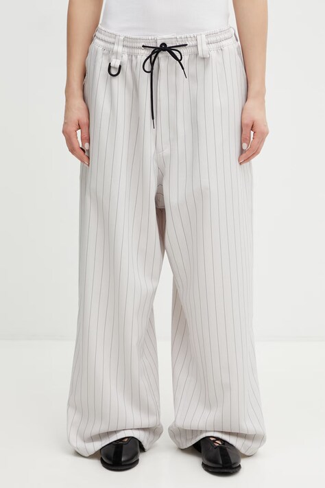 Y-3 spodnie SU PANTS kolor beżowy szerokie high waist KS7647