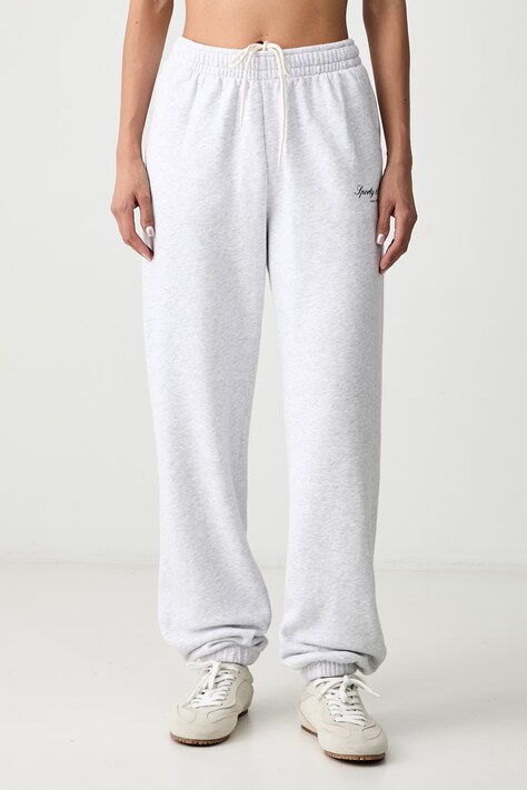 Sporty & Rich Signature NY spodnie dresowe bawełniane szare PA07071329GY03