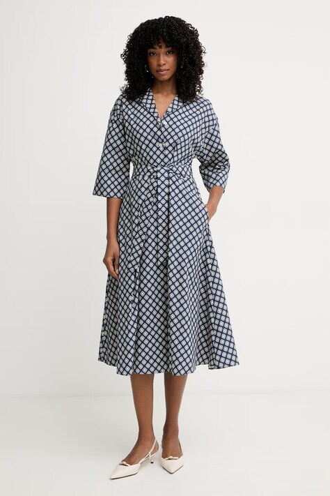 Weekend Max Mara šaty bavlněné UNIGENO modré 2615221102600