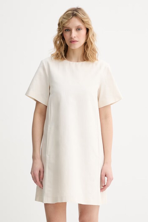 Weekend Max Mara sukienka bawełniana ALOA beżowa gładka 2615221112600