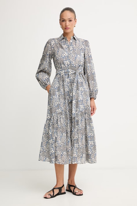 Weekend Max Mara ljetna haljina od pamuka OBOLI plava 2615231022600