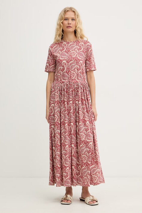 Weekend Max Mara sukienka bawełniana FASCINO różowa 2615621012600