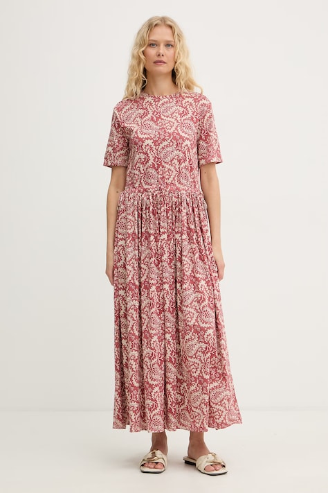 Weekend Max Mara sukienka bawełniana FASCINO różowa 2615621012600