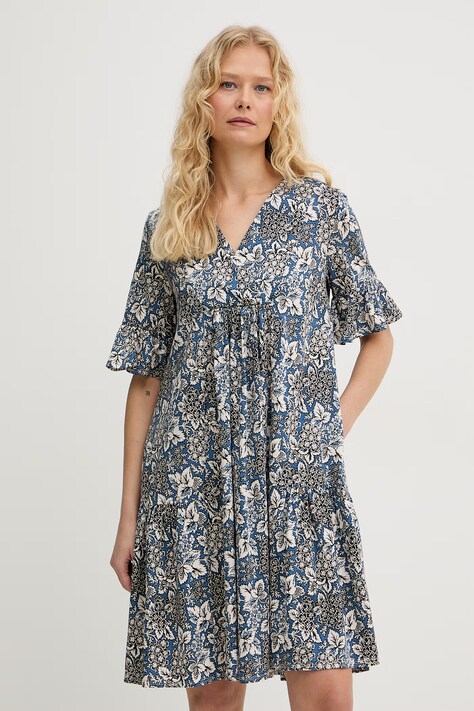 Weekend Max Mara sukienka bawełniana FUOCO kolor niebieski 2615621072600