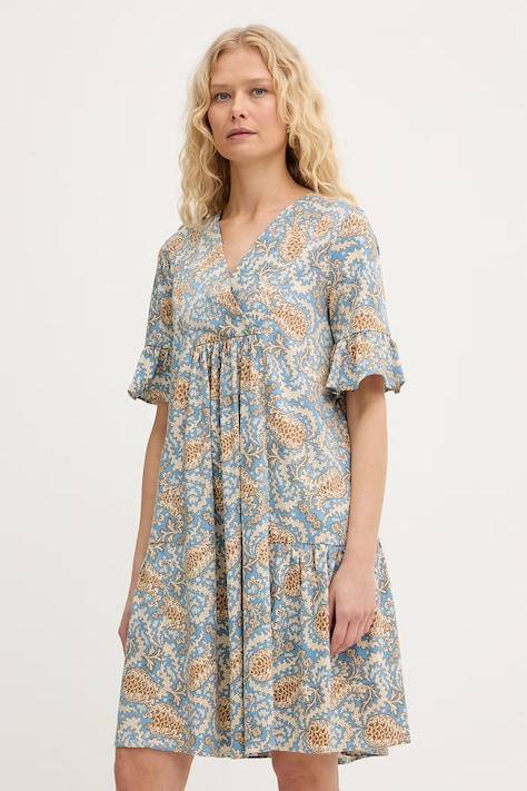 Weekend Max Mara sukienka bawełniana FUOCO kolor niebieski 2615621072600