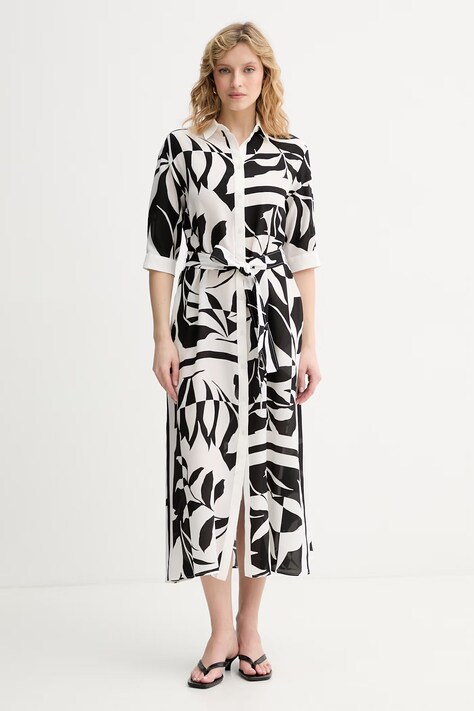 Max Mara Beachwear sukienka letnia jedwabna ANGIO biała 2616221089600