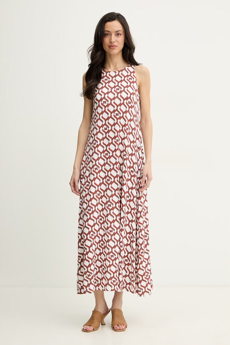 Max Mara Beachwear φόρεμα με βισκόζη λευκό 2616621069600