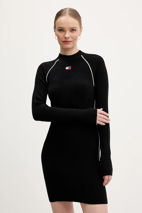 Сукня Tommy Jeans колір чорний mini облягаюча DW0DW21914