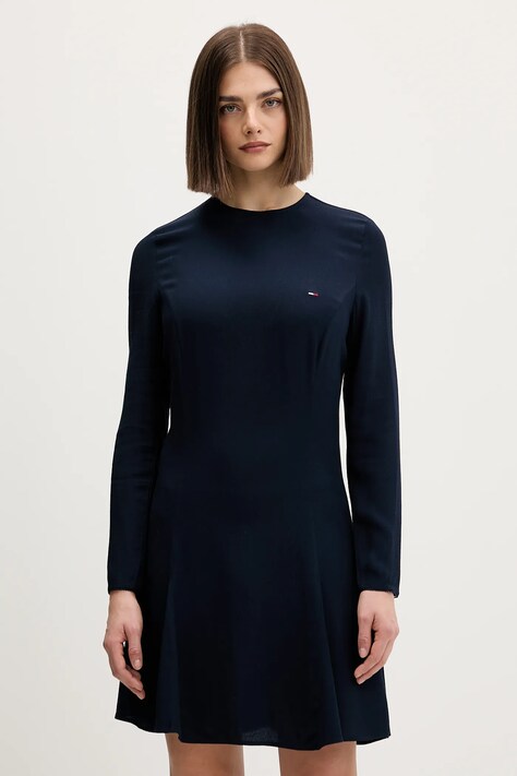 Tommy Jeans sukienka kolor granatowy mini rozkloszowana DW0DW21916