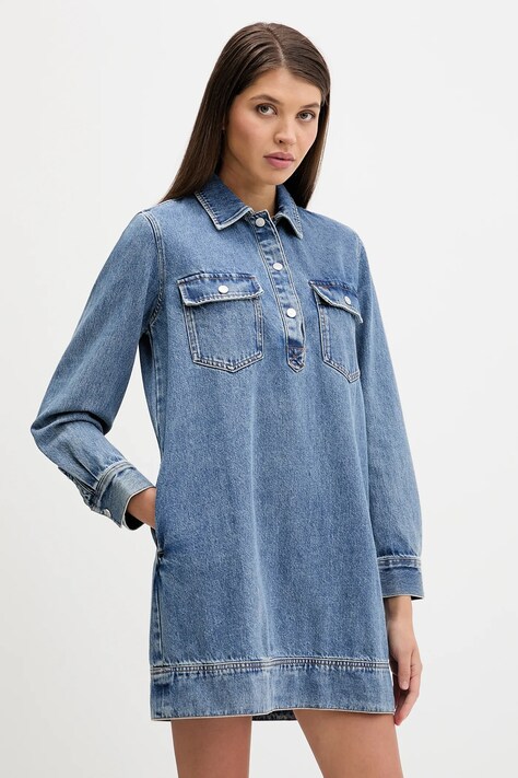 Tommy Jeans sukienka jeansowa kolor granatowy mini prosta DW0DW22077