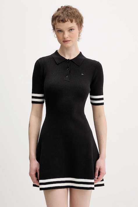 Tommy Jeans sukienka kolor czarny mini rozkloszowana DW0DW22106