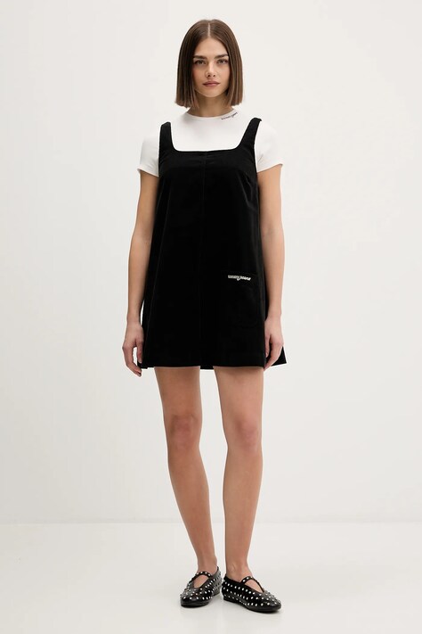 Tommy Jeans sukienka bawełniana kolor czarny mini rozkloszowana DW0DW22463