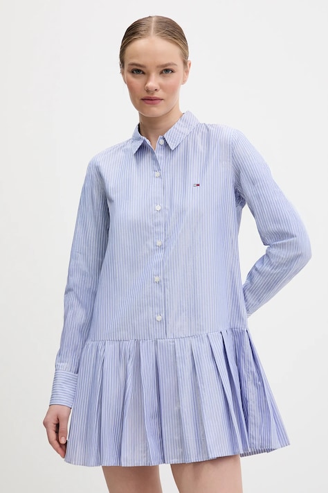 Tommy Jeans sukienka kolor niebieski mini prosta DW0DW22635