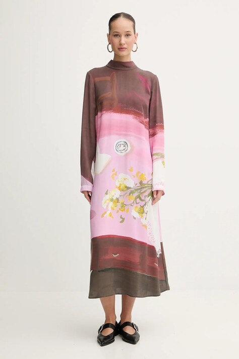 Stine Goya sukienka kolor różowy midi prosta SG-PS26-D017-2263P