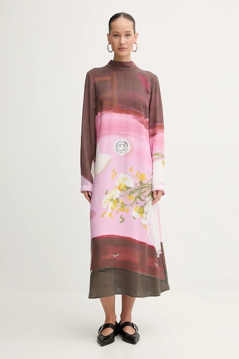 Stine Goya sukienka kolor różowy midi prosta SG-PS26-D017-2263P