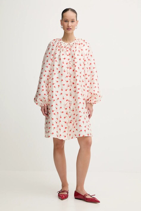 Stine Goya sukienka kolor beżowy mini rozkloszowana SG-PS26-D150-2067