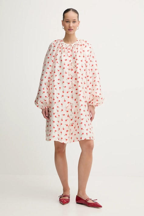 Stine Goya sukienka kolor beżowy mini rozkloszowana SG-PS26-D150-2067