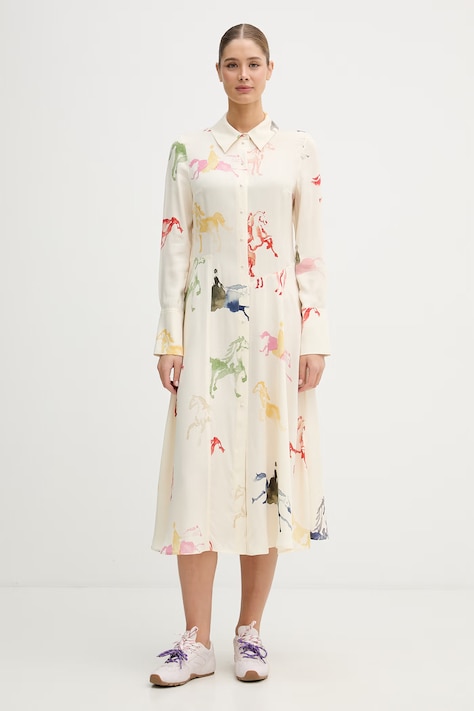 Stine Goya letní šaty z viskózy béžové SG-SS26-D179-2263