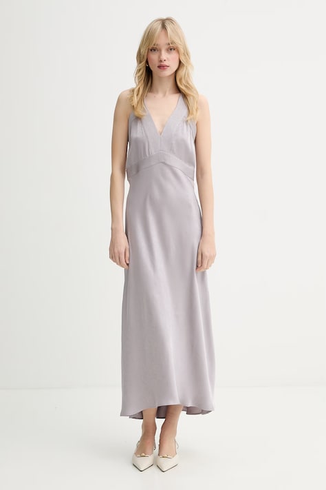 BOSS Orange sukienka C Danden kolor fioletowy maxi rozkloszowana 50553582