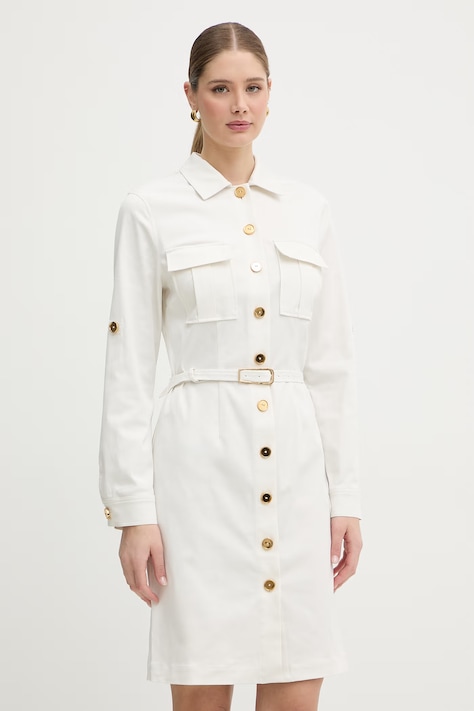 Marciano by Guess sukienka z lyocellem DONA beżowa gładka G6GK03 W1748