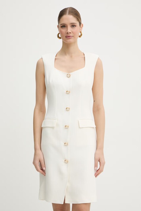 Marciano by Guess sukienka z wiskozą GRETHA beżowa gładka G6GK26 W1866