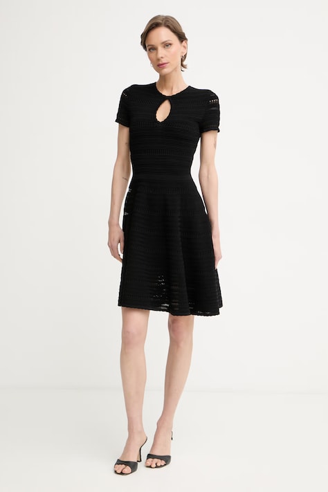 Marciano by Guess svetrové šaty vzorované CAROL čierne hladké G6GK41 Z0636