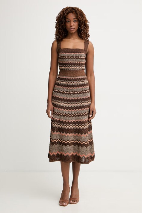 Marciano by Guess sukienka SUKI brązowa w paski G6GK42 Z0640