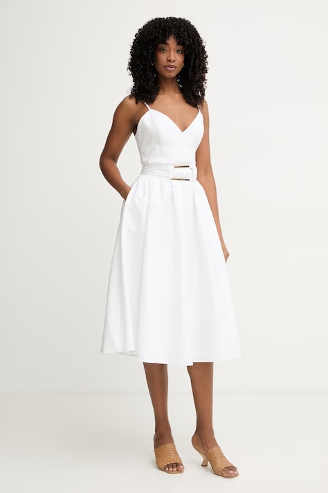 Marciano by Guess šaty s rozšíreným strihom s bavlnou ULLA biele hladké G6GK46 W1925