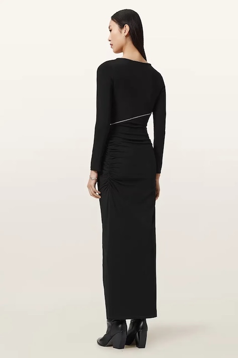 Сукня AllSaints колір чорний maxi облягаюче W210DD