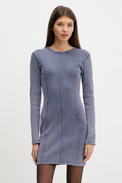 Hugo Blue sukienka Nopal_B kolor fioletowy mini prosta 50552814