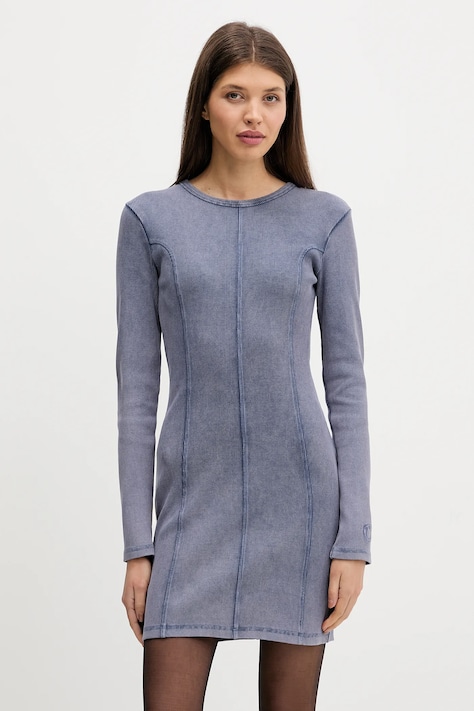 Hugo Blue sukienka Nopal_B kolor fioletowy mini prosta 50552814