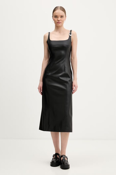 HUGO sukienka Kattarina-1 kolor czarny midi prosta 50553546