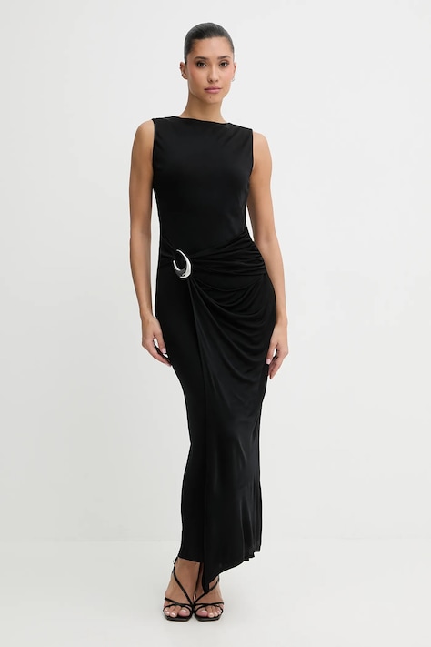HUGO rochie culoarea negru, maxi, mulata, 50554034